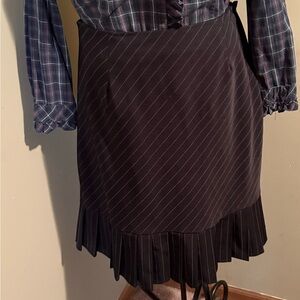 Elegant Black Pinstripe Skirt